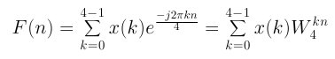 DFT Equation 4 points and with W